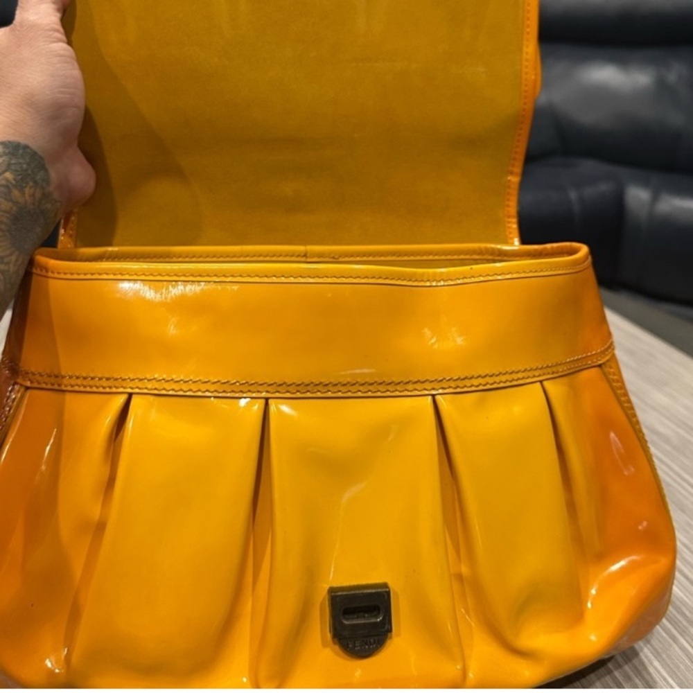 Fendi B. Bag Borsa Orange Women's Bag GUC Authentic - Picture 14 of 16